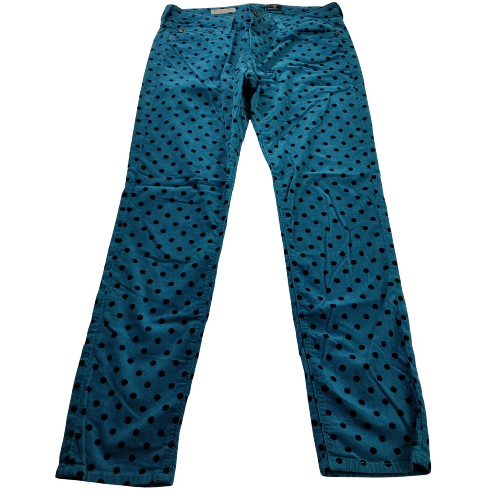 Adriano Goldschmied the Stevie Ankle Teal with Black Dots Sz 28R (29.5"x27" Act)